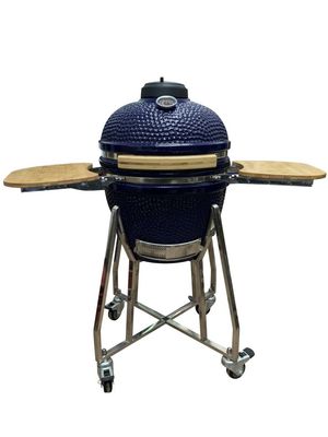손수레와 옆 테이블을 가진 세라믹 18 인치 Kamado 석쇠 파란 색깔 48cm
