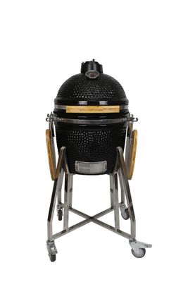 손수레와 옆 테이블을 가진 세라믹 16 인치 Kamado 석쇠 목탄 검정 색깔 40cm