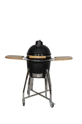 손수레와 옆 테이블을 가진 세라믹 16 인치 Kamado 석쇠 목탄 검정 색깔 40cm