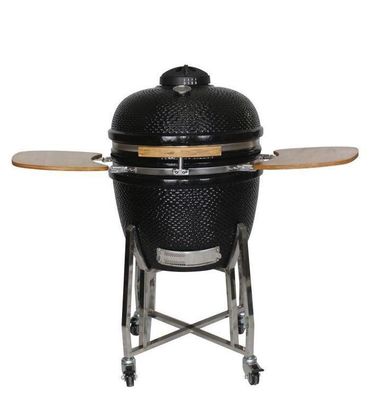 손수레와 옆 테이블을 가진 세라믹 옥외 24 인치 Kamado 석쇠 목탄 검정 색깔 61cm