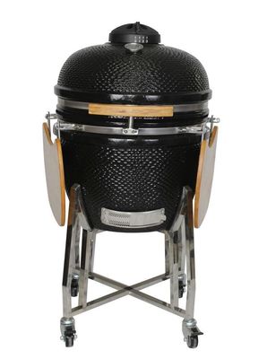 손수레와 옆 테이블을 가진 세라믹 옥외 24 인치 Kamado 석쇠 목탄 검정 색깔 61cm