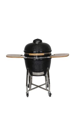 손수레와 옆 테이블을 가진 세라믹 옥외 24 인치 Kamado 석쇠 목탄 검정 색깔 61cm