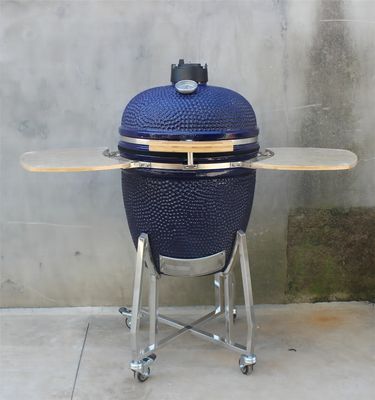바베큐 세라믹 Kamado 석쇠 손수레와 옆 테이블을 가진 옥외 22 인치 해군 색깔