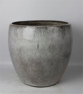 둥근 회색 세라믹 야외 화분 16'' 20'' 25''