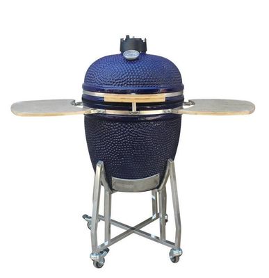 손수레와 옆 테이블을 가진 세라믹 22 인치 Kamado 석쇠 옥외 목탄 해군 색깔 57cm