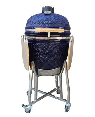 손수레와 옆 테이블을 가진 세라믹 22 인치 Kamado 석쇠 옥외 목탄 해군 색깔 57cm