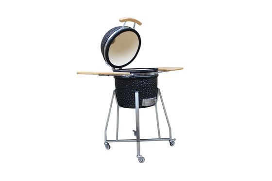 손수레와 옆 테이블을 가진 옥외 빛나는 까만 색깔 15 Kamado 작풍 세라믹 석쇠 39cm