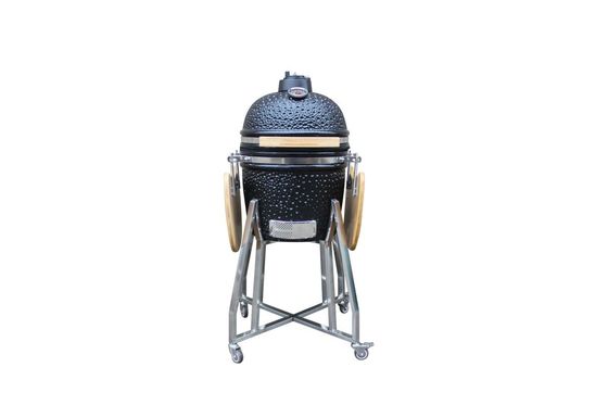 손수레와 옆 테이블을 가진 옥외 빛나는 까만 색깔 15 Kamado 작풍 세라믹 석쇠 39cm