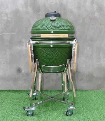녹색 48cm Kamado 18 인치 석쇠 취사 도구 검정 입히는 철