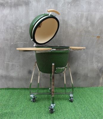 녹색 48cm Kamado 18 인치 석쇠 취사 도구 검정 입히는 철