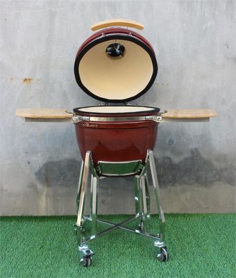 18 인치 Kamado 바베큐 석쇠 흡연자 세라믹 열대 빨간색 48cm