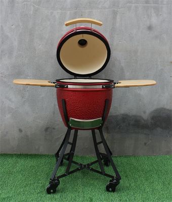 17 인치 세라믹 BBQ Kamado 왕 빨간색 44cm 취사도구 검정 입히는 철