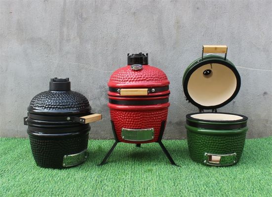 세라믹 13 인치 Kamado 석쇠 옥외 빨간색 33cm