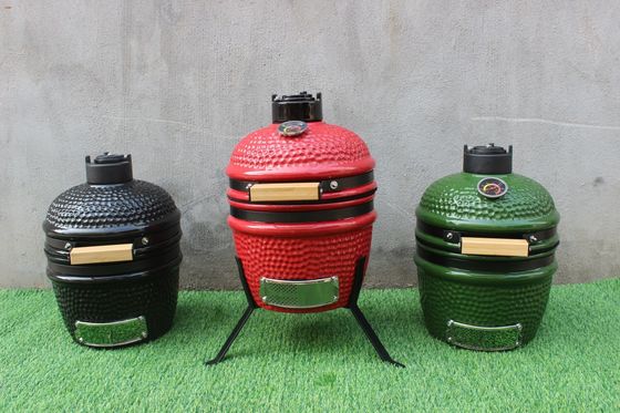 녹색 13 인치 Kamado 석쇠 취사 도구 검정 입히는 철