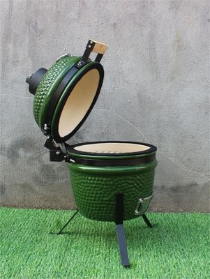 녹색 13 인치 Kamado 석쇠 취사 도구 검정 입히는 철