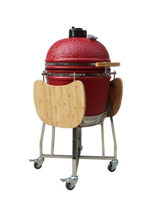 22 인치 세라믹 차콜 그릴 야외 카마도 빨간색 발화된 저항